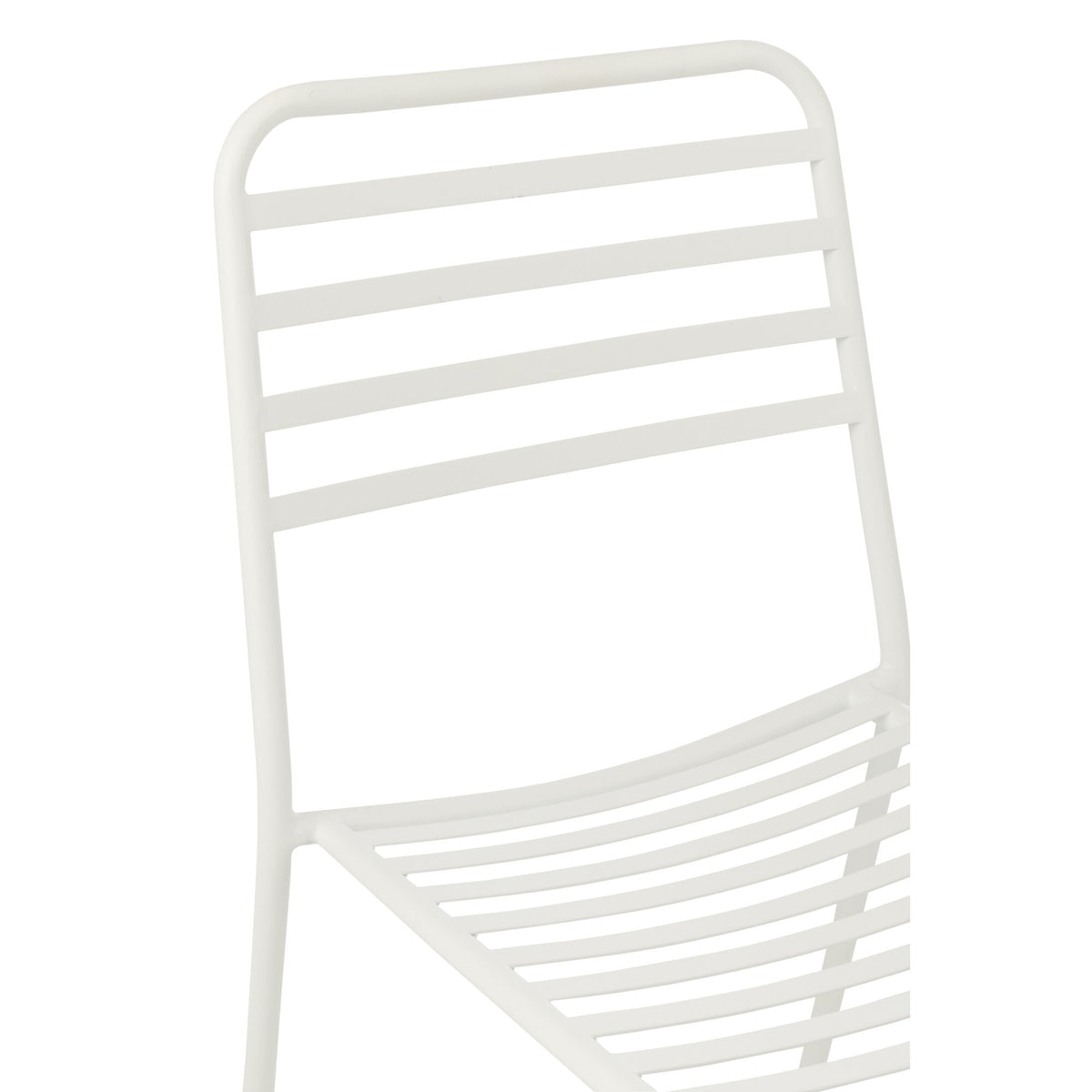 Silla de jardín de metal a rayas blanca J-Line