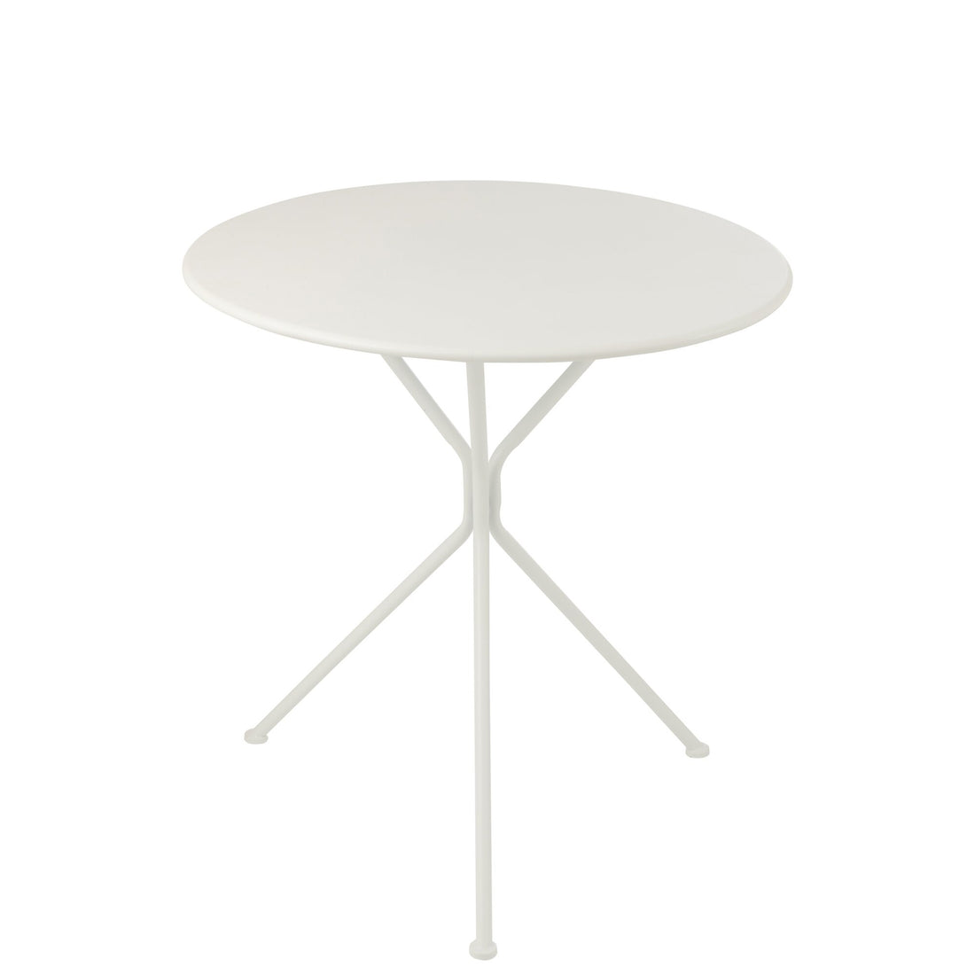 Mesa de jardín Tripod Redonda Metal Blanco Grande J-Line