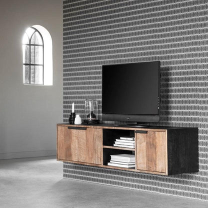 TV-meubel Cosmo Hangend van DTP Home, close-up van het gerecyclede teakhout
