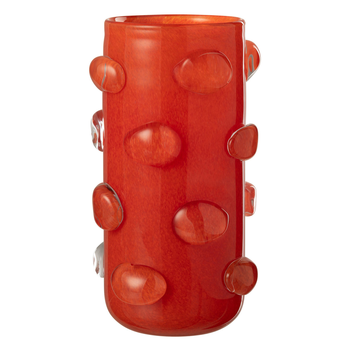 Vaas Aruna Glas Rood Large Ø19xH32,5cm J-Line - Vaas - J-Line - livinglovely.nl