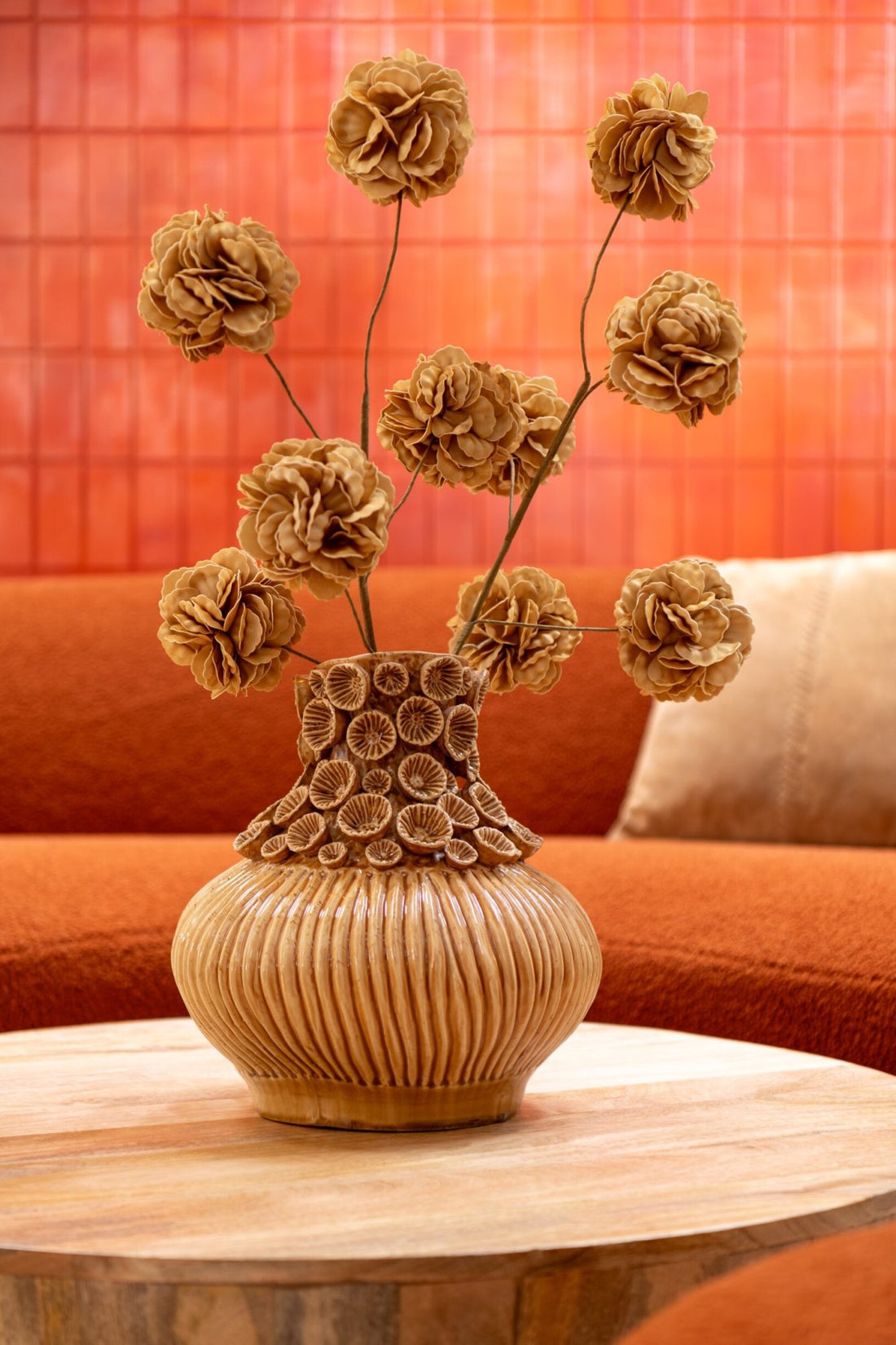 Jarrón Calabaza Arcilla Coral Ocre J-Line