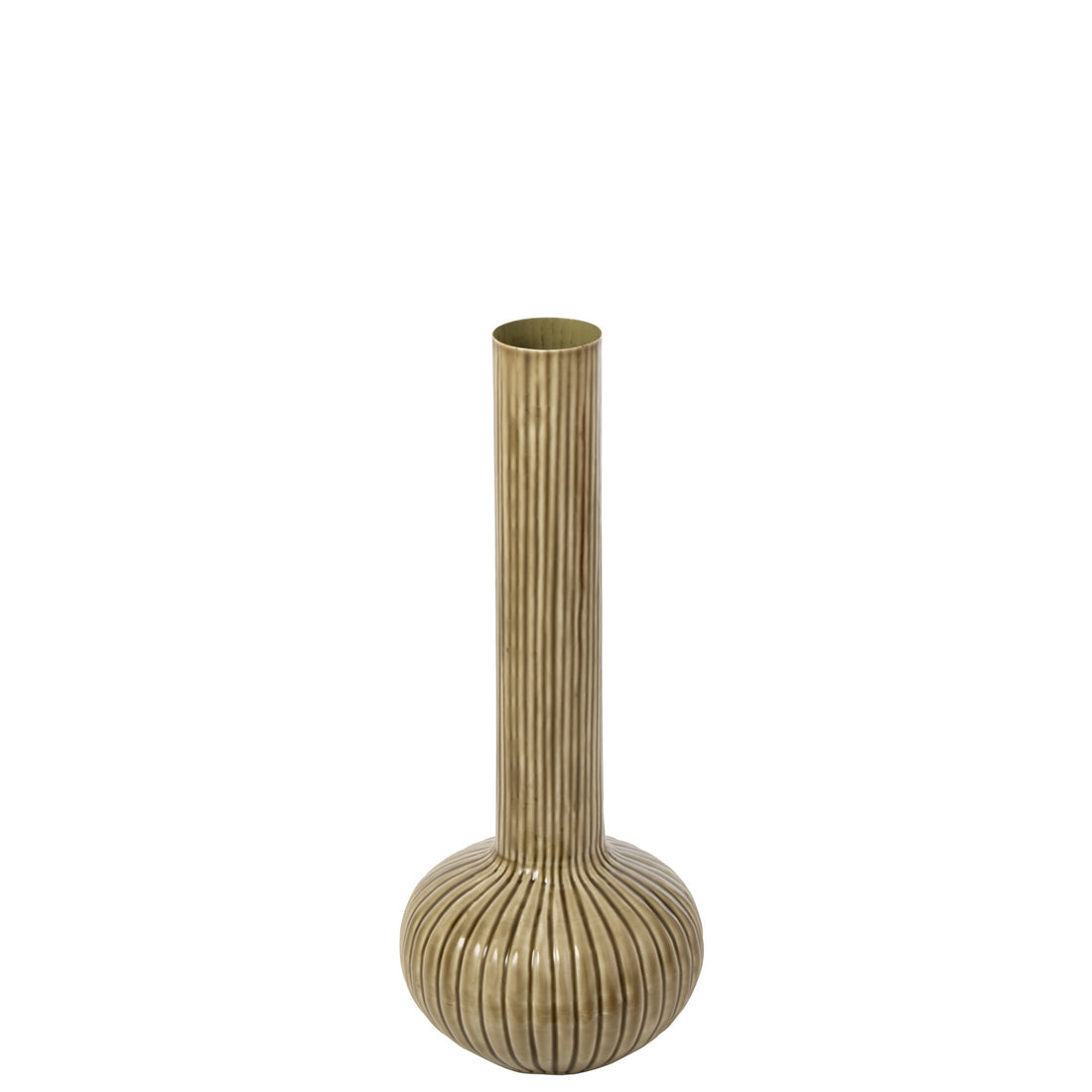 Jarrón de hierro verde oliva grande J-Line
