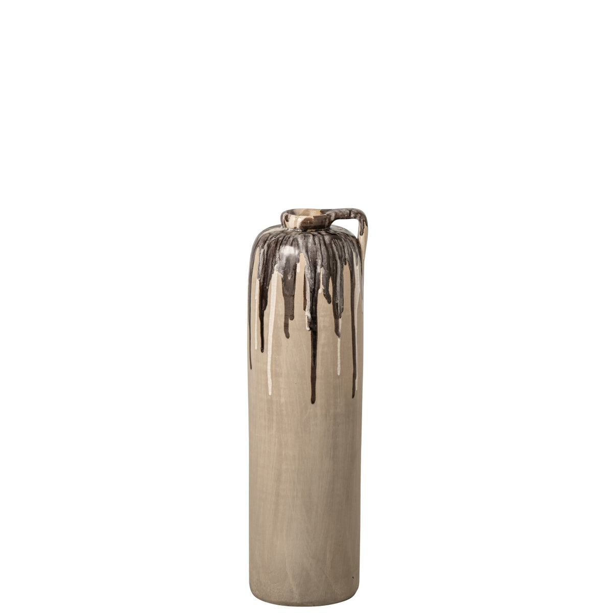 Jarrón Cerámica Beige/Marrón Pequeño J-Line
