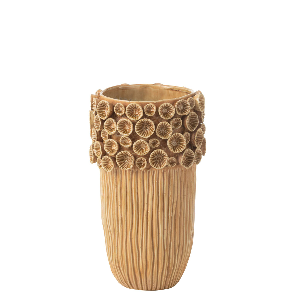 Jarrón Coral Alto de Arcilla Ocre Mediano J-Line