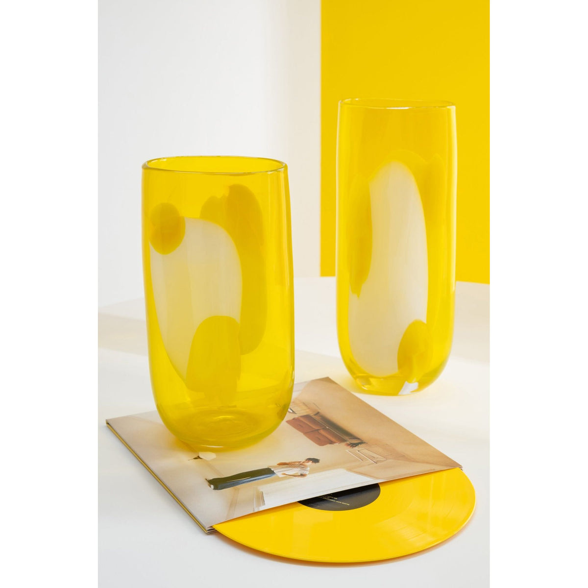 Vaas Mona Glas Transparant/Geel Small J-Line
