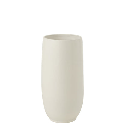 Vaas Ying Keramiek Wit Small 31x31x71cm J-Line - Vaas - J-Line - livinglovely.nl