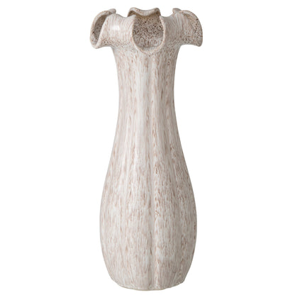 Jarrón de cerámica esmaltada beige grande J-Line