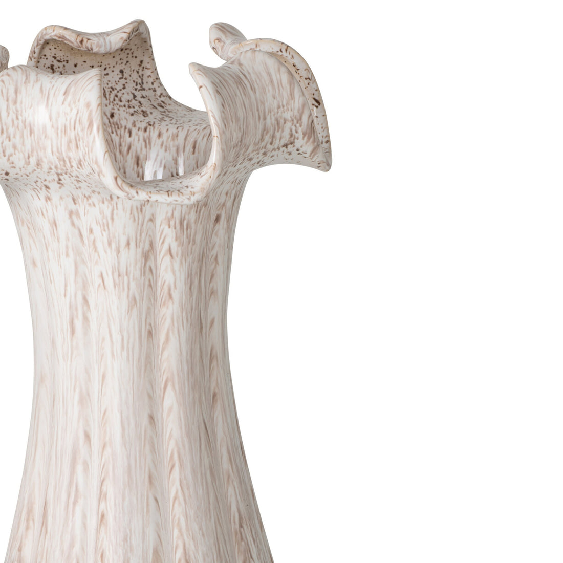 Jarrón de cerámica esmaltada beige grande J-Line