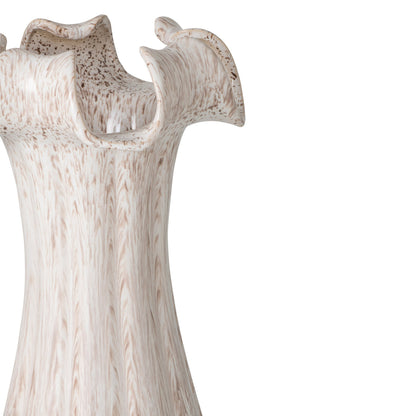 Jarrón de cerámica esmaltada beige grande J-Line