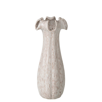 Jarrón de cerámica esmaltada beige pequeño J-Line