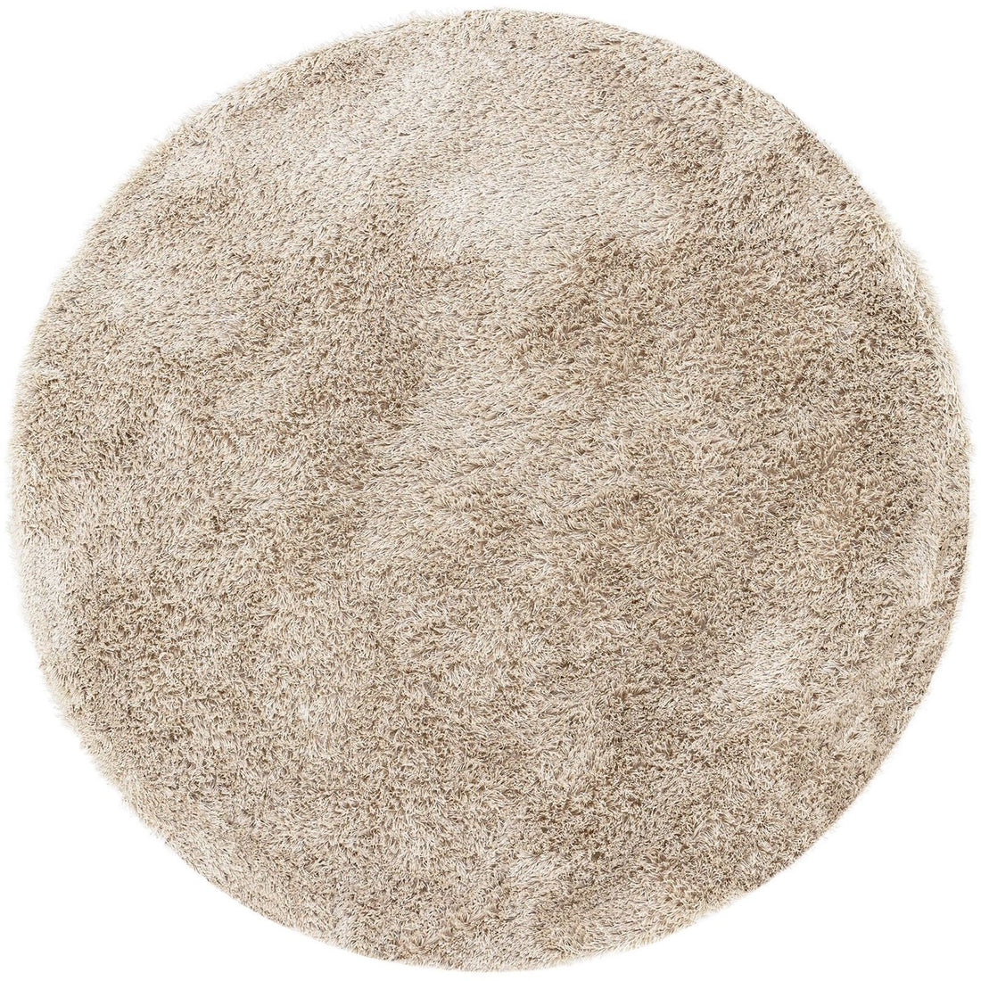 Vloerkleed Crown Beige Rond 150cm van MUST Living in beige, 100% polyester, volledig in beeld op een neutrale achtergrond