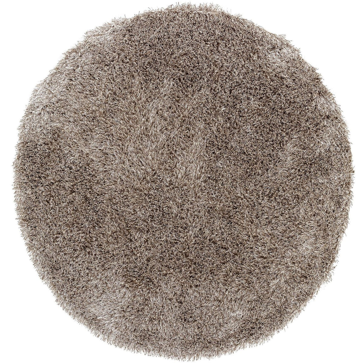 Vloerkleed Crown Polyester Bruin Rond 200cm van MUST Living, volledig in beeld op een neutrale achtergrond