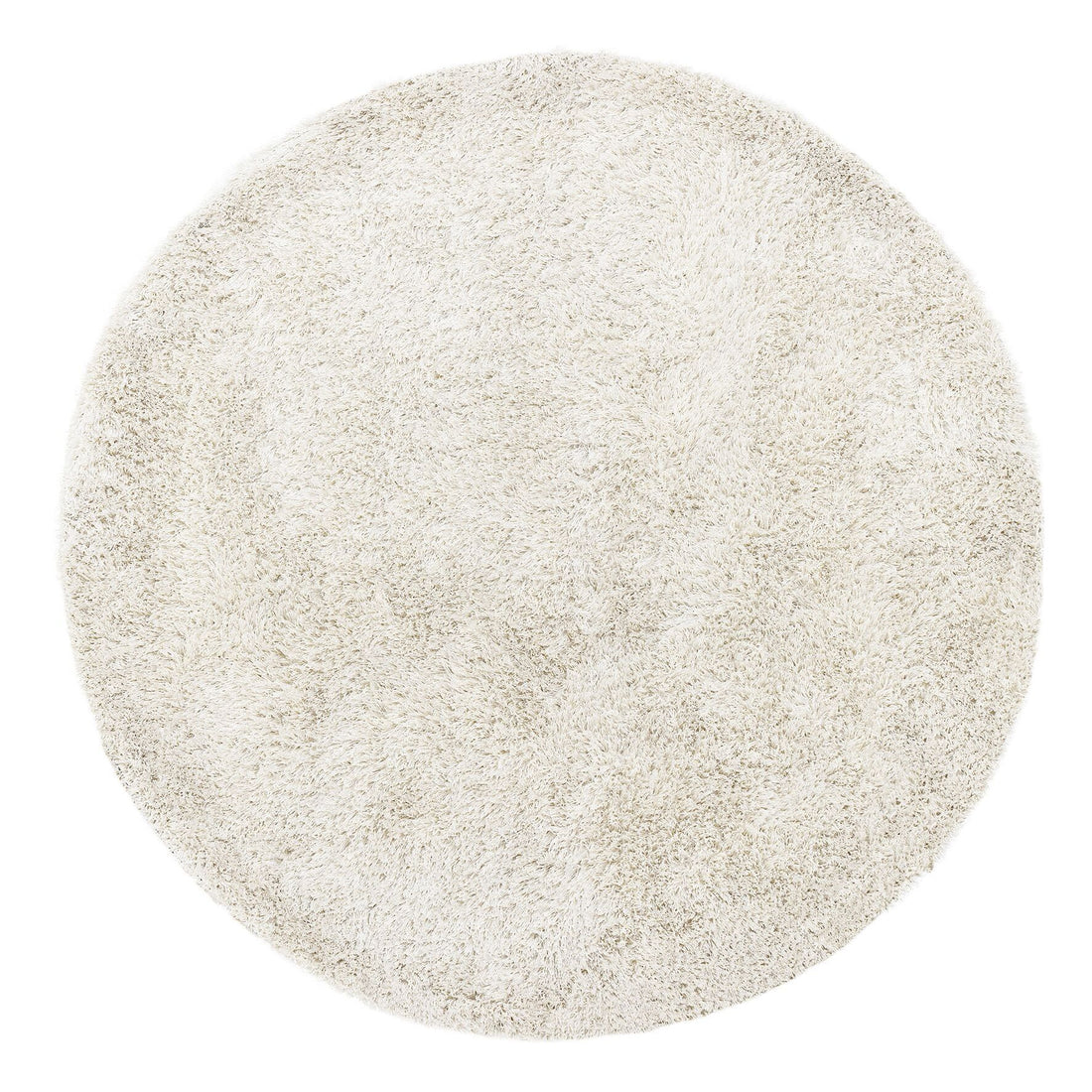 Groot rond vloerkleed Crown van MUST Living in ivoorkleurig polyester, doorsnede 250 cm
