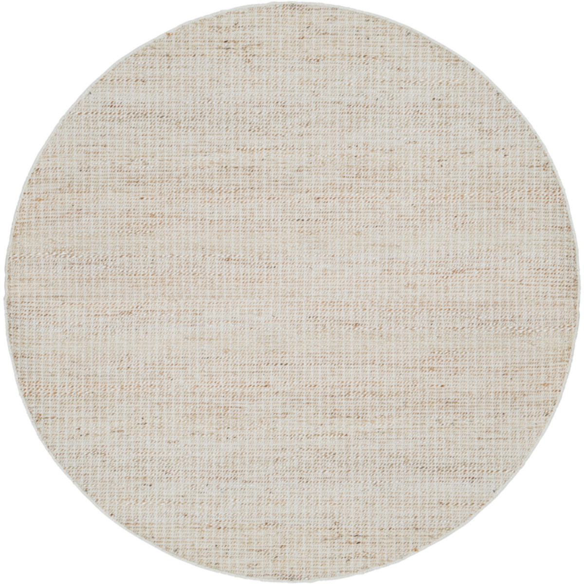 Vloerkleed Hero Jute Wol Ivoor Naturel Rond 150cm van MUST Living, volledig in beeld op een neutrale achtergrond