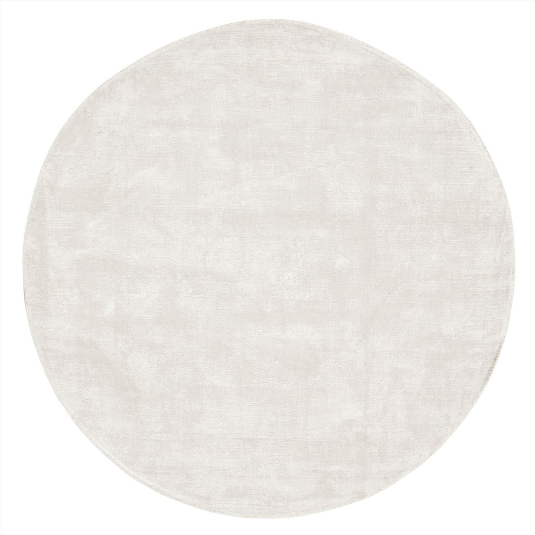 Rond vloerkleed La Belle van MUST Living in zandkleurige viscose met een doorsnede van 150 cm