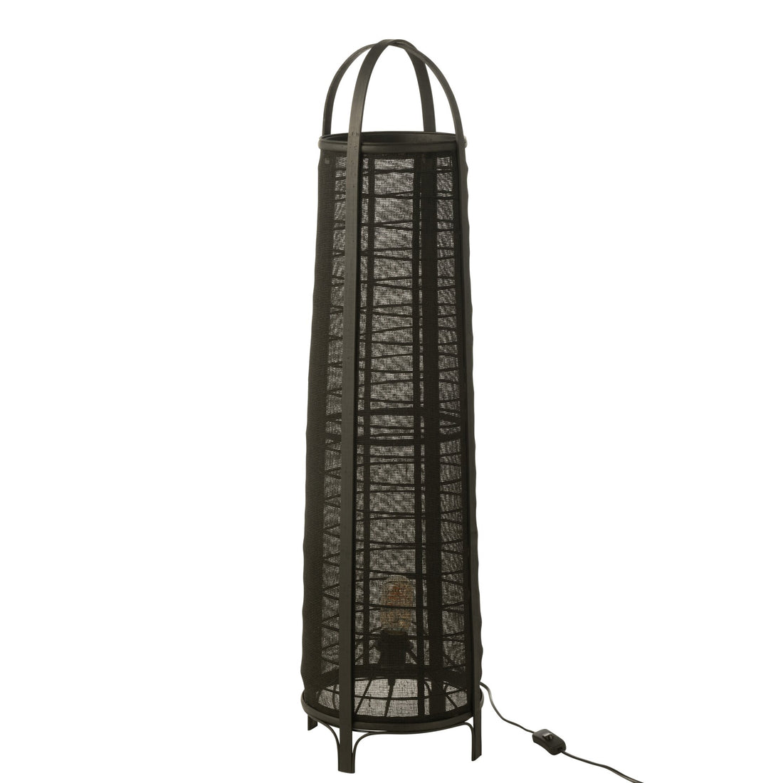 Lámpara de pie Don Algodón Bambú Negro H 100cm J-Line