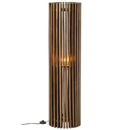 Lámpara de pie acanalada de madera de mango marrón oscuro J-Line