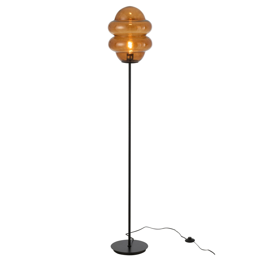 Lámpara de pie Cuchara de miel Vidrio Marrón H160cm J-Line