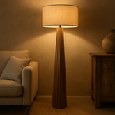 Vloerlamp Paraplu Ailanthus Hout Naturel 48x48x157cm - Vloerlamp - J-Line - livinglovely.nl