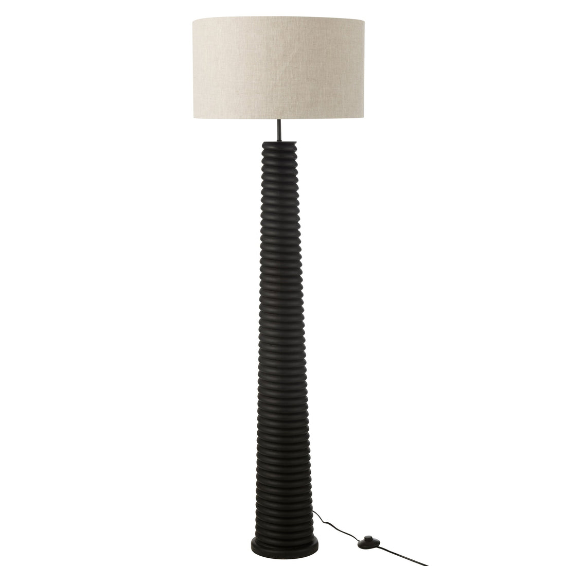 Lámpara de pie con rosca Ailanthus Madera Negro/Gris H160cm J-Line