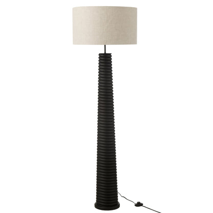 Lámpara de pie con rosca Ailanthus Madera Negro/Gris H160cm J-Line