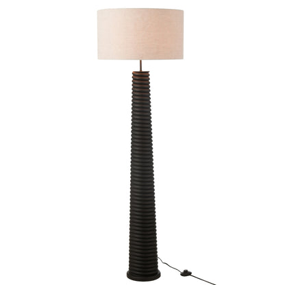 Lámpara de pie con rosca Ailanthus Madera Negro/Gris H160cm J-Line