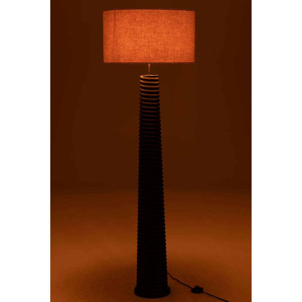 Lámpara de pie con rosca Ailanthus Madera Negro/Gris H160cm J-Line