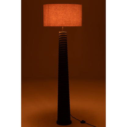 Lámpara de pie con rosca Ailanthus Madera Negro/Gris H160cm J-Line