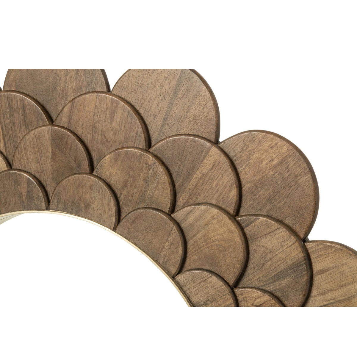 Espejo de pared Flores Madera de mango Marrón oscuro J-Line