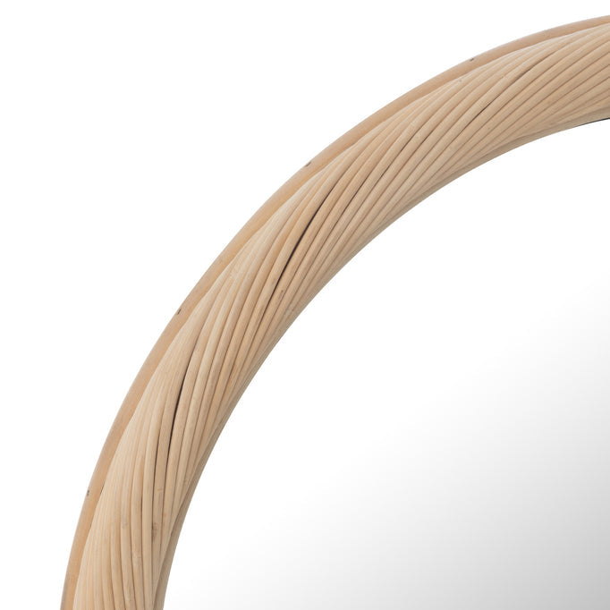 Wandspiegel Rond Rotan/Glas Naturel Small Ø 50 cm - Spiegel - J-Line - livinglovely.nl