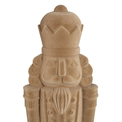 Yule Notenkraker Beige Small van PTMD, close up van het gezicht en de hoed van de notenkraker