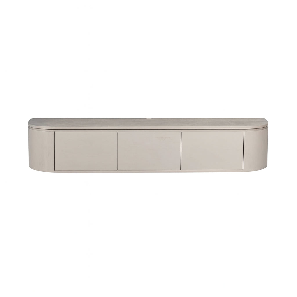 Zwevend TV-meubel Excellent Taupe 160cm van Starfurn zonder pootjes, als zwevend meubel