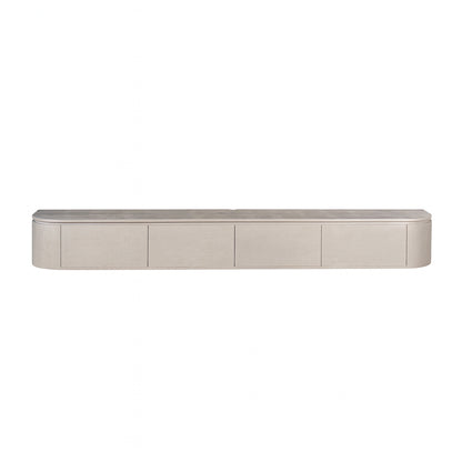 Zwevend TV-meubel Excellent Taupe 240cm van Starfurn zwevend, recht van voren zonder poten
